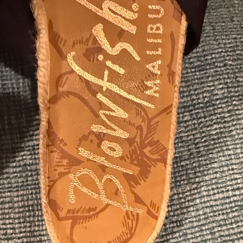 Blowfish Black Bow Slide Espadrille Sandals NWOT Women’s 7 - Picture 4 of 6